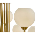 Indra Stylish 9 Light Ceiling Pendant In Brass Finish With Opal Glass Shades IND1335