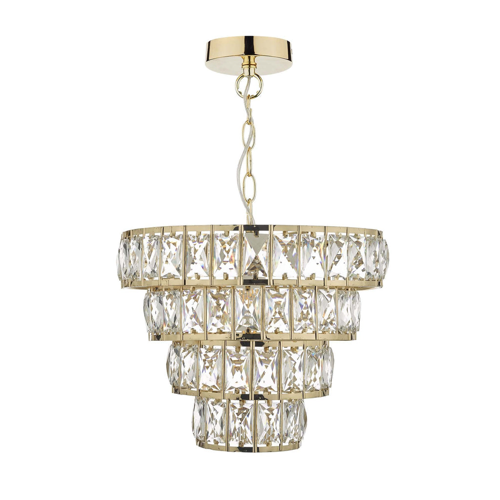 Cerys Stunning Crystal Ceiling Pendant Light In Gold Finish CER0135