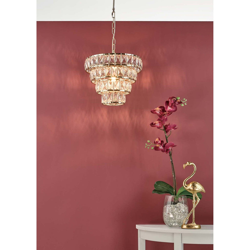 Cerys Stunning Crystal Ceiling Pendant Light In Gold Finish CER0135