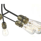Remy Modern Semi Flush Ceiling Light In Black And Antique Brass Finish REM0654