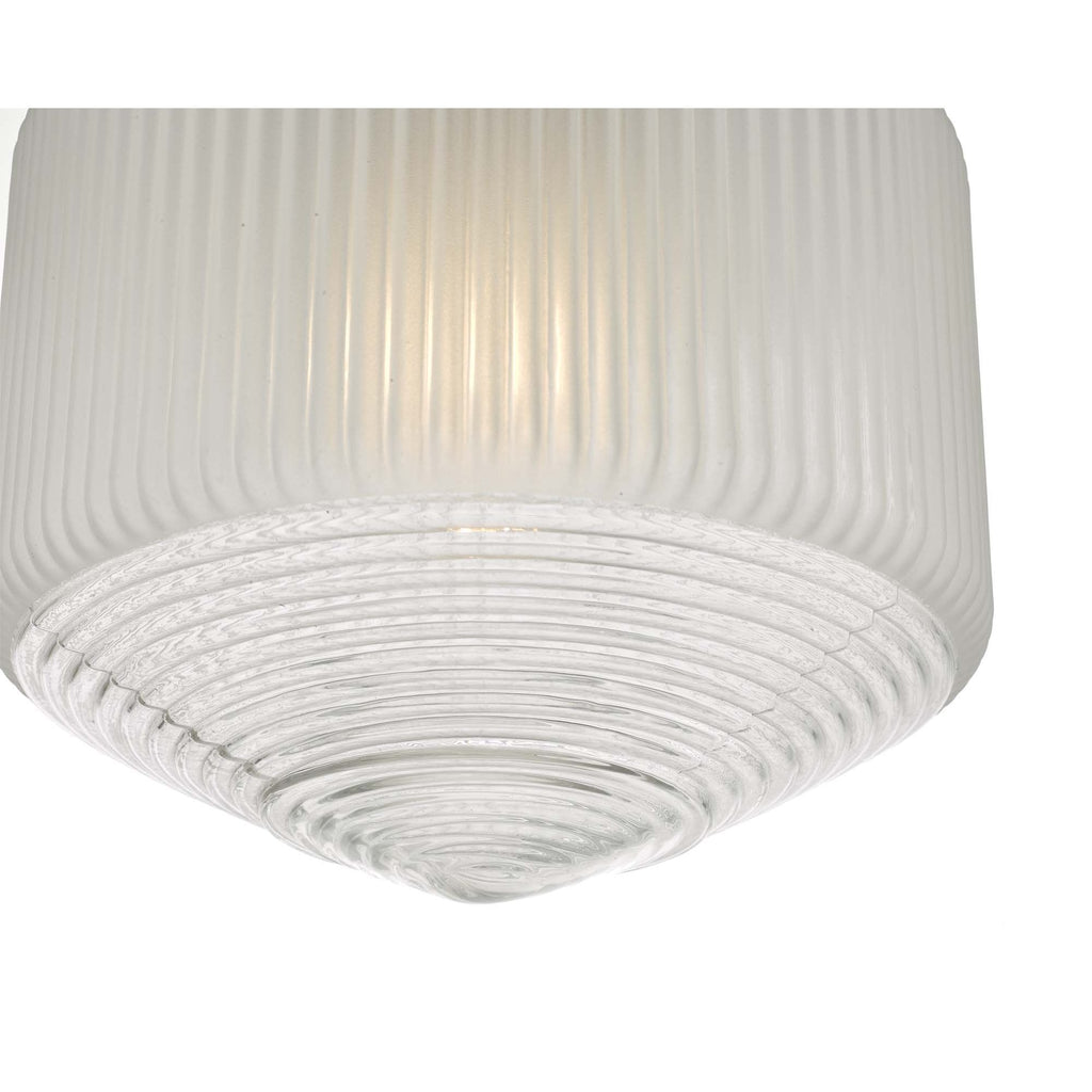 Nisha Ceiling Pendant Light In Polished Chrome With Glass Art Deco Shade NIS0108
