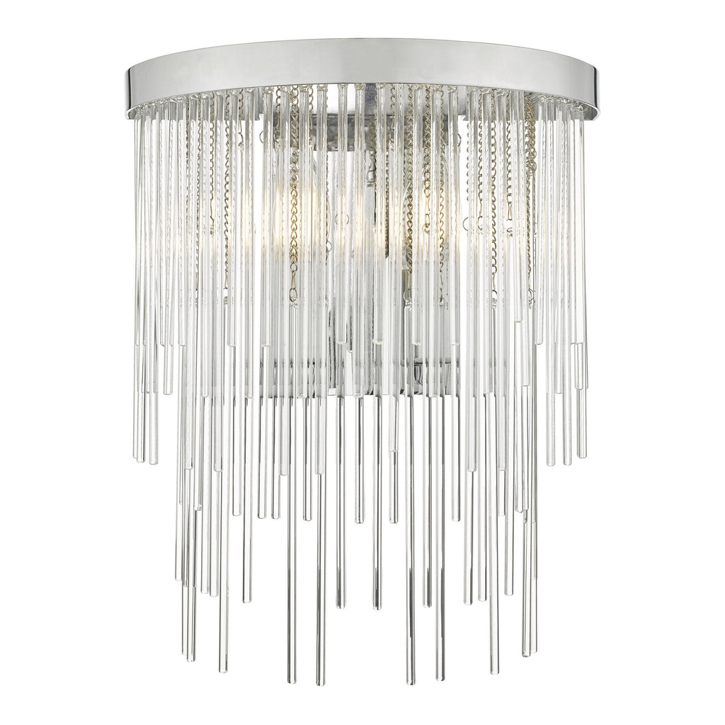 Isla 2 Light Wall Light In Polished Chrome Finish With Clear Glass Rods ISL0950