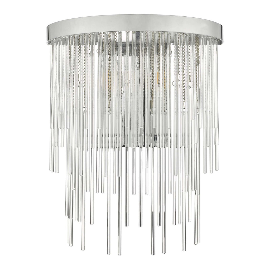 Isla 2 Light Wall Light In Polished Chrome Finish With Clear Glass Rods ISL0950