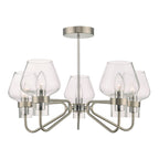 Keta Classic 5 Light Semi Flush Ceiling Light In Satin Chrome Finish KET5446