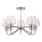 Keta Classic 5 Light Semi Flush Ceiling Light In Satin Chrome Finish KET5446