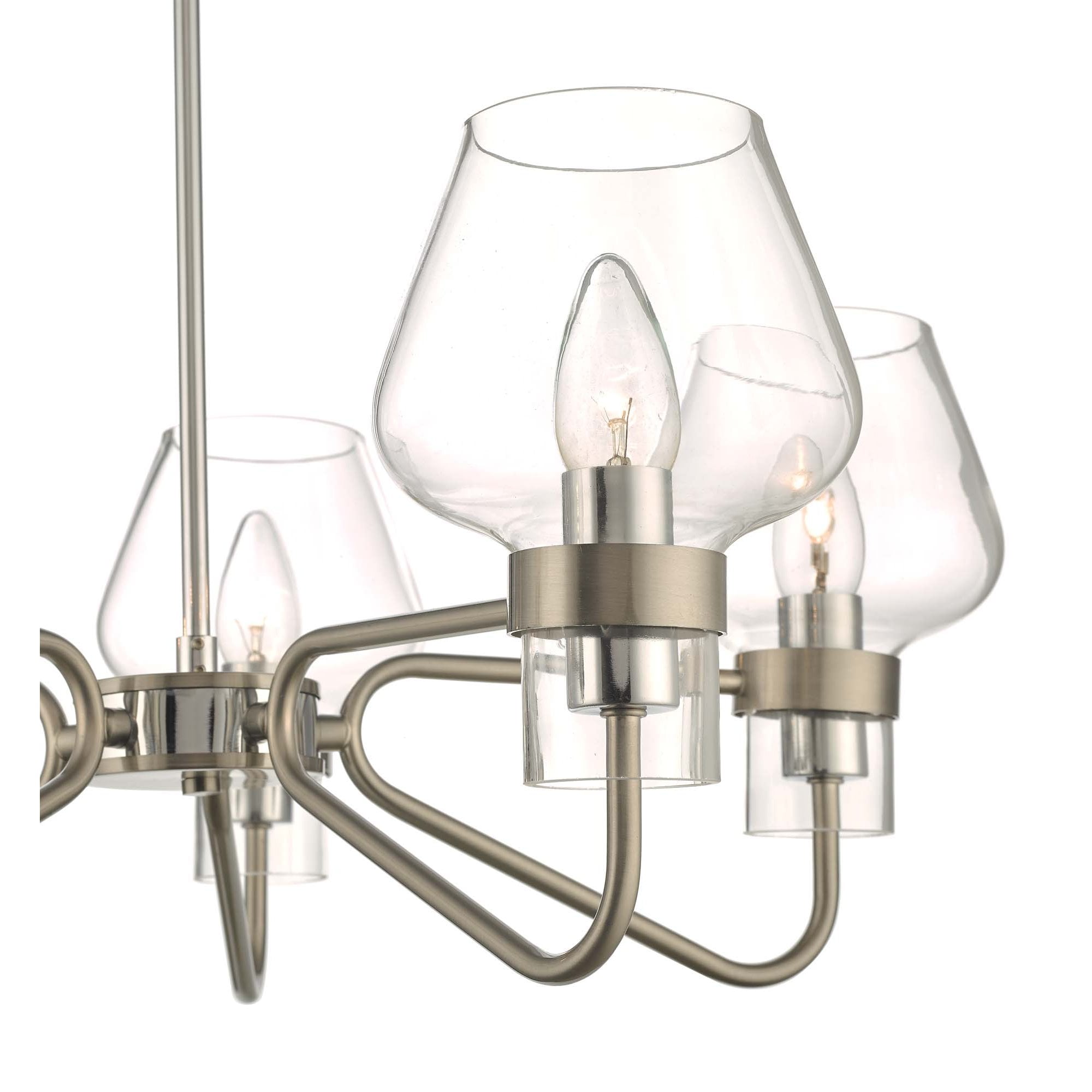 Keta Classic 5 Light Semi Flush Ceiling Light In Satin Chrome Finish KET5446