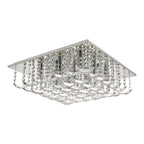Orella Stylish 9 Light Flush Ceiling Light In Polished Chrome Finish With Crystal Glass ORE1350