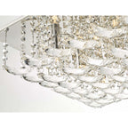 Orella Stylish 9 Light Flush Ceiling Light In Polished Chrome Finish With Crystal Glass ORE1350