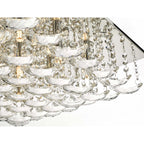 Orella Stylish 9 Light Flush Ceiling Light In Polished Chrome Finish With Crystal Glass ORE1350