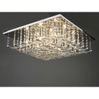 Orella Stylish 9 Light Flush Ceiling Light In Polished Chrome Finish With Crystal Glass ORE1350