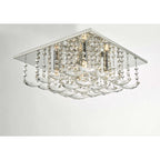 Orella Stylish 5 Light Flush Ceiling Light In Polished Chrome Finish With Crystal Glass ORE5450