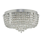 Eitan Stylish 9 Light Semi Flush Ceiling Light In Polished Chrome With Crystal Glass EIT5008
