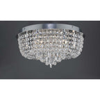 Eitan Stylish 9 Light Semi Flush Ceiling Light In Polished Chrome With Crystal Glass EIT5008
