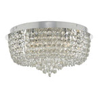 Eitan Stylish 9 Light Semi Flush Ceiling Light In Polished Chrome With Crystal Glass EIT5008