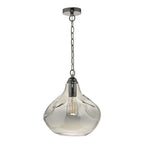 Esarosa Ceiling Pendant Light In Black Chrome Finish With Smoked Glass Shade ESA0110