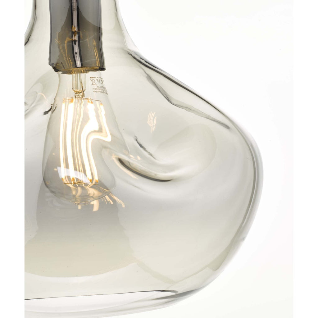 Esarosa Ceiling Pendant Light In Black Chrome Finish With Smoked Glass Shade ESA0110