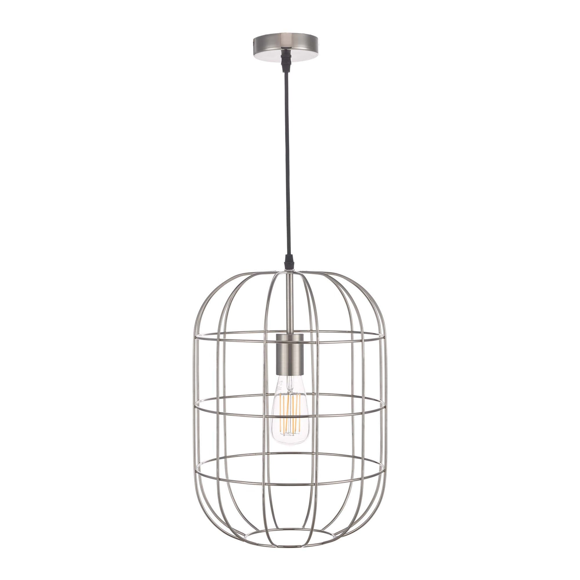Eudora Ceiling Pendant Light In Satin Nickel Finish EUD0146