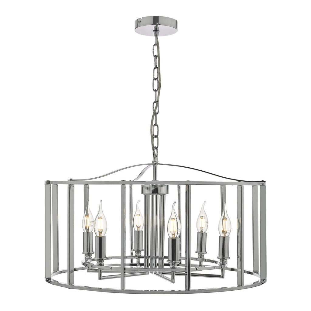 Myka Classic 6 Light Ceiling Lantern In Polished Chrome Finish MYK0650