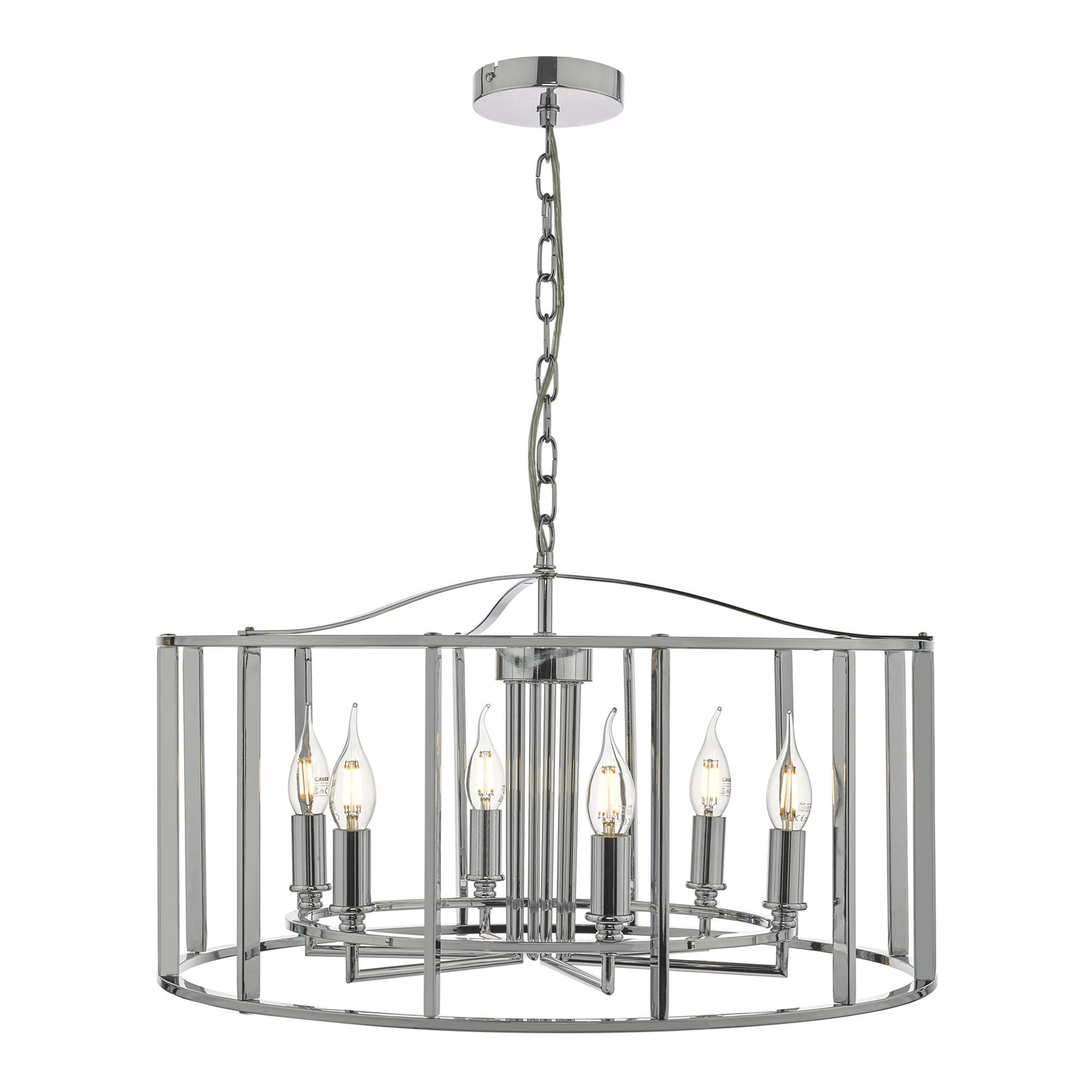 Myka Classic 6 Light Ceiling Lantern In Polished Chrome Finish MYK0650