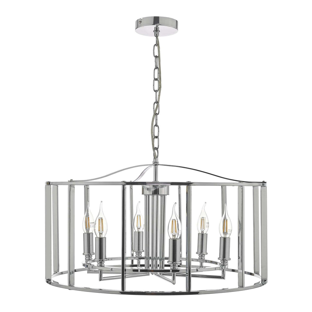 Myka Classic 6 Light Ceiling Lantern In Polished Chrome Finish MYK0650