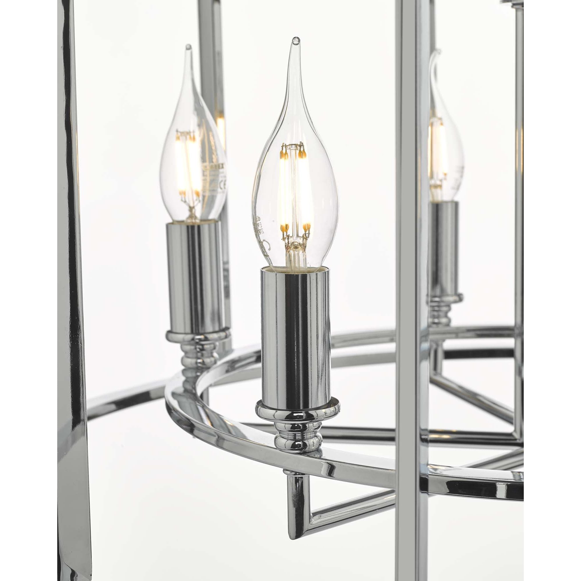 Myka Classic 6 Light Ceiling Lantern In Polished Chrome Finish MYK0650
