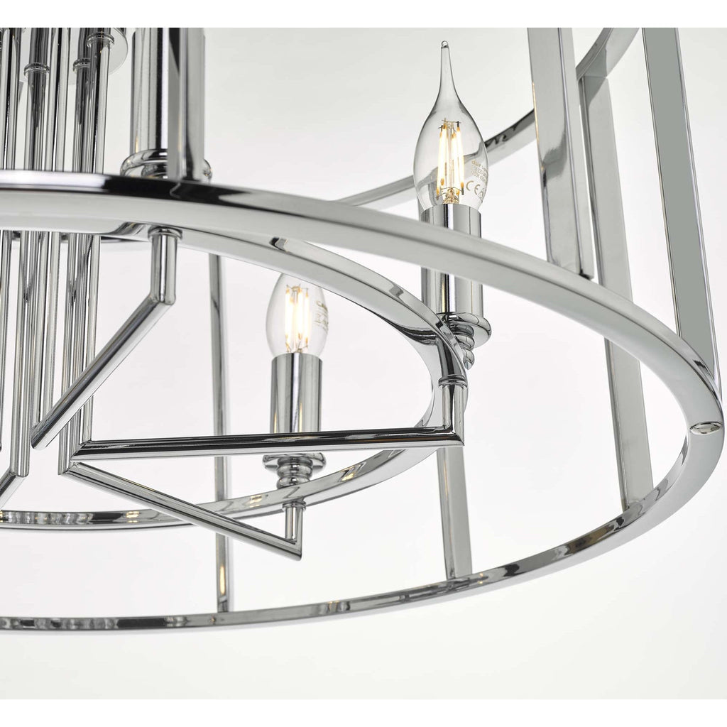 Myka Classic 6 Light Ceiling Lantern In Polished Chrome Finish MYK0650