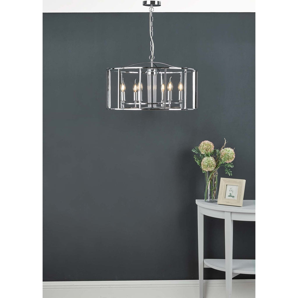 Myka Classic 6 Light Ceiling Lantern In Polished Chrome Finish MYK0650