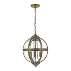 Vanessa Classic 3 Light Globe Ceiling Lantern In Antique Brass Finish VAN0375