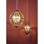 Vanessa Classic 3 Light Globe Ceiling Lantern In Antique Brass Finish VAN0375