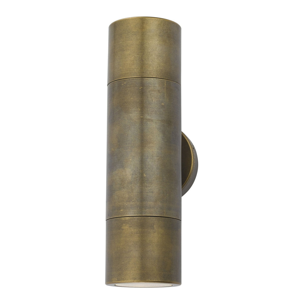 Ortega Outdoor Up And Down Wall Light In Brass Finish IP65 ORT3275