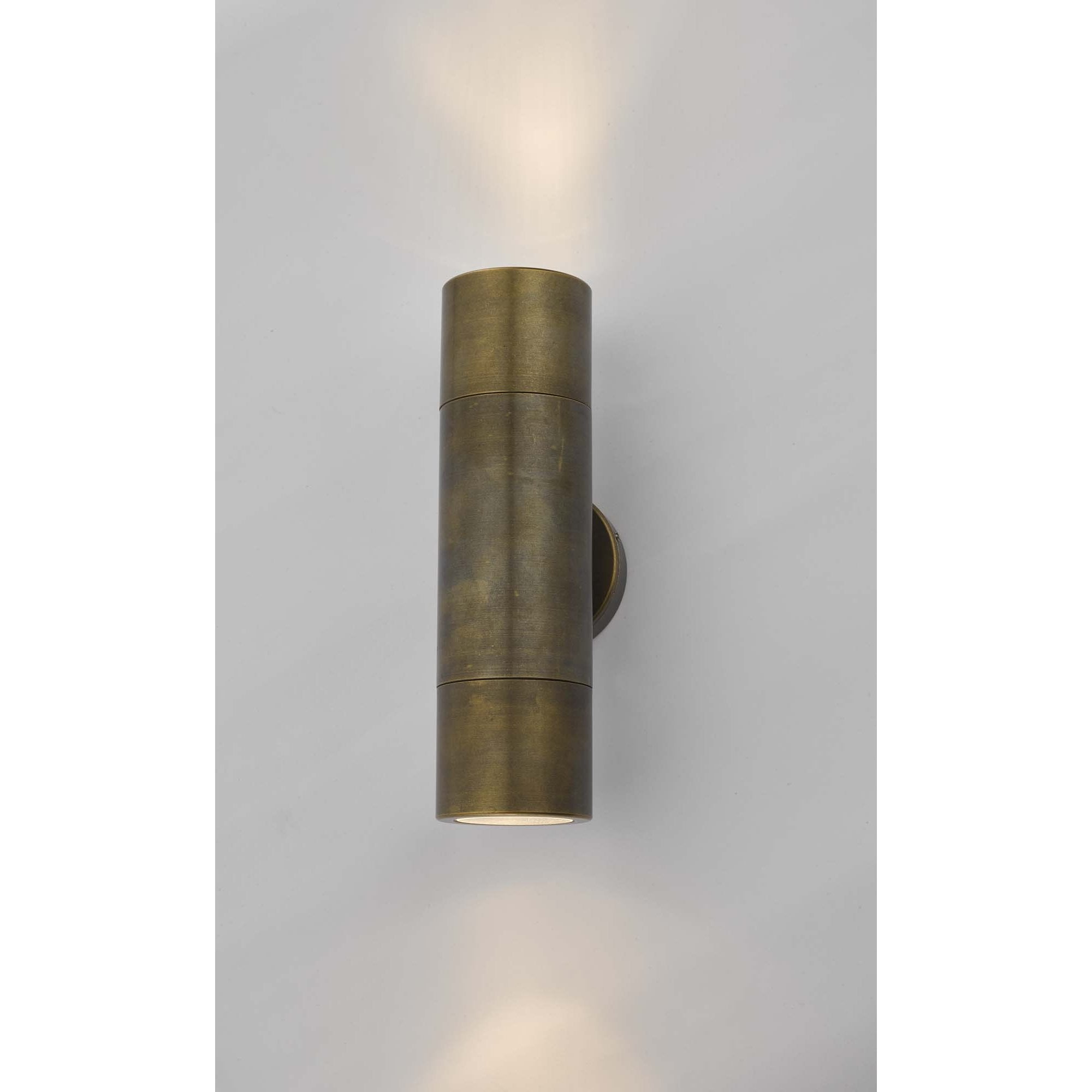 Ortega Outdoor Up And Down Wall Light In Brass Finish IP65 ORT3275