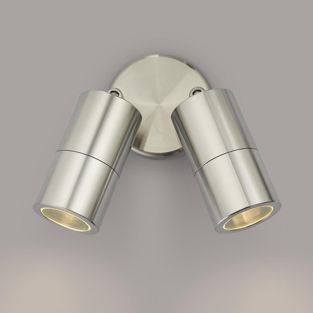 Ortega Twin Outdoor Wall Light In Aluminium Finish IP65 ORT0968