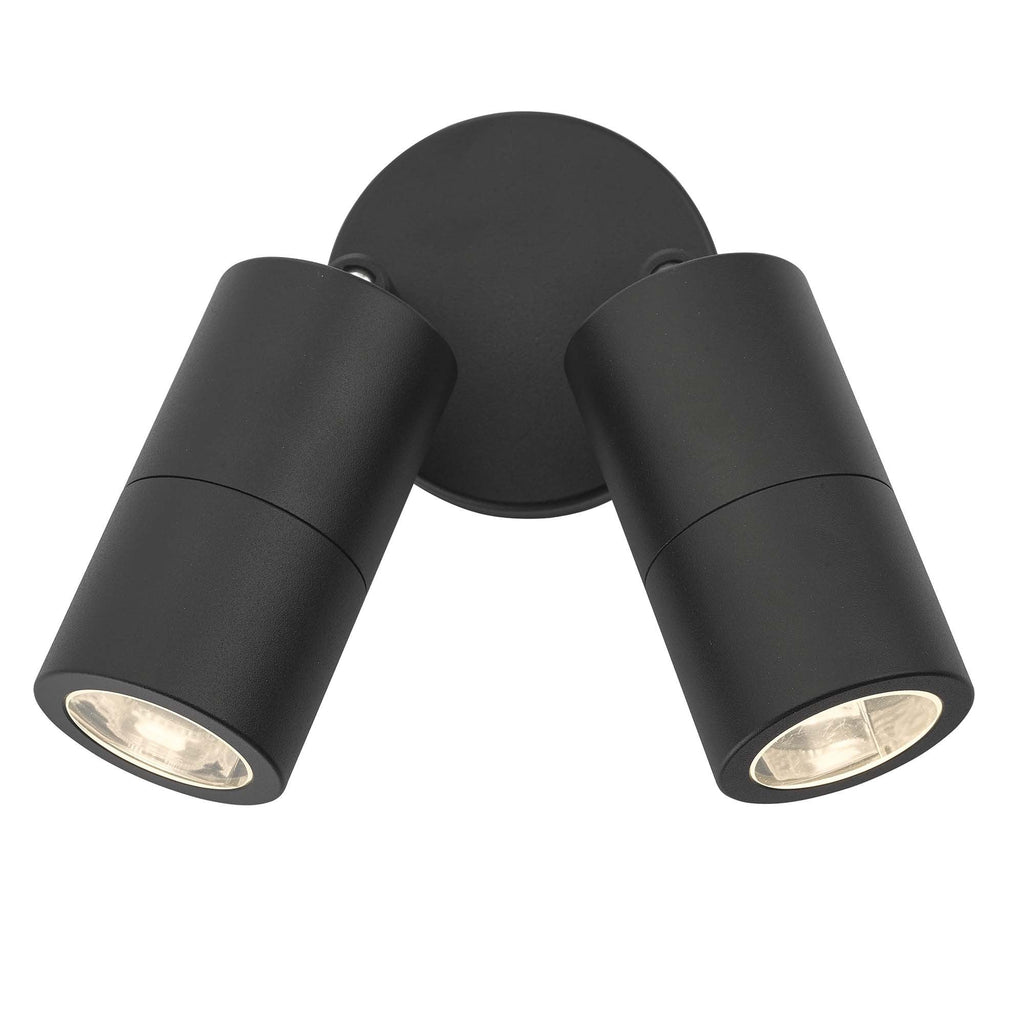 Ortega Twin Outdoor Wall Light In Black Finish IP65 ORT0922