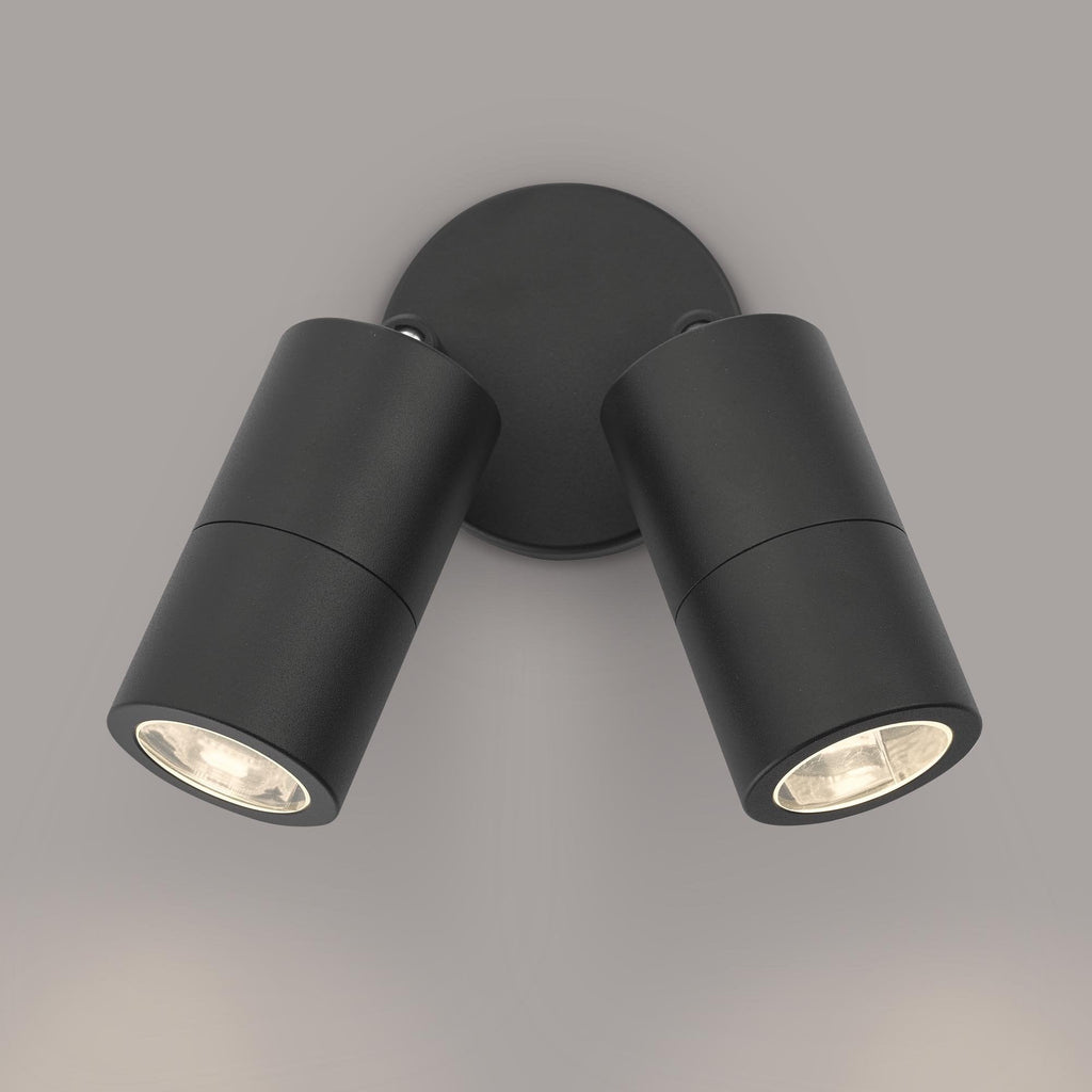 Ortega Twin Outdoor Wall Light In Black Finish IP65 ORT0922