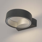 Reon Modern LED Round Outdoor Wall Light In Grey Finish IP65 REO3239