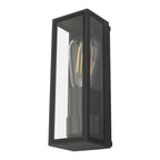 Taryn Simple Outdoor Wall Light In Grey Finish With Glass Panels IP65 TAR1639