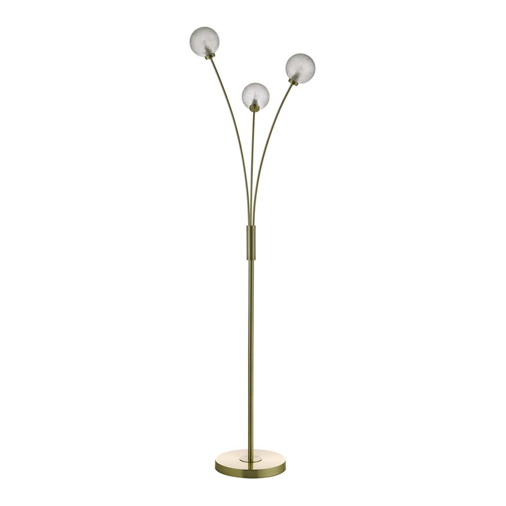 Avari Stylish 3 Light Floor Lamp In Brass Finish With Frosted Glass Shades AVA4941