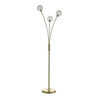 Avari Stylish 3 Light Floor Lamp In Brass Finish With Frosted Glass Shades AVA4941