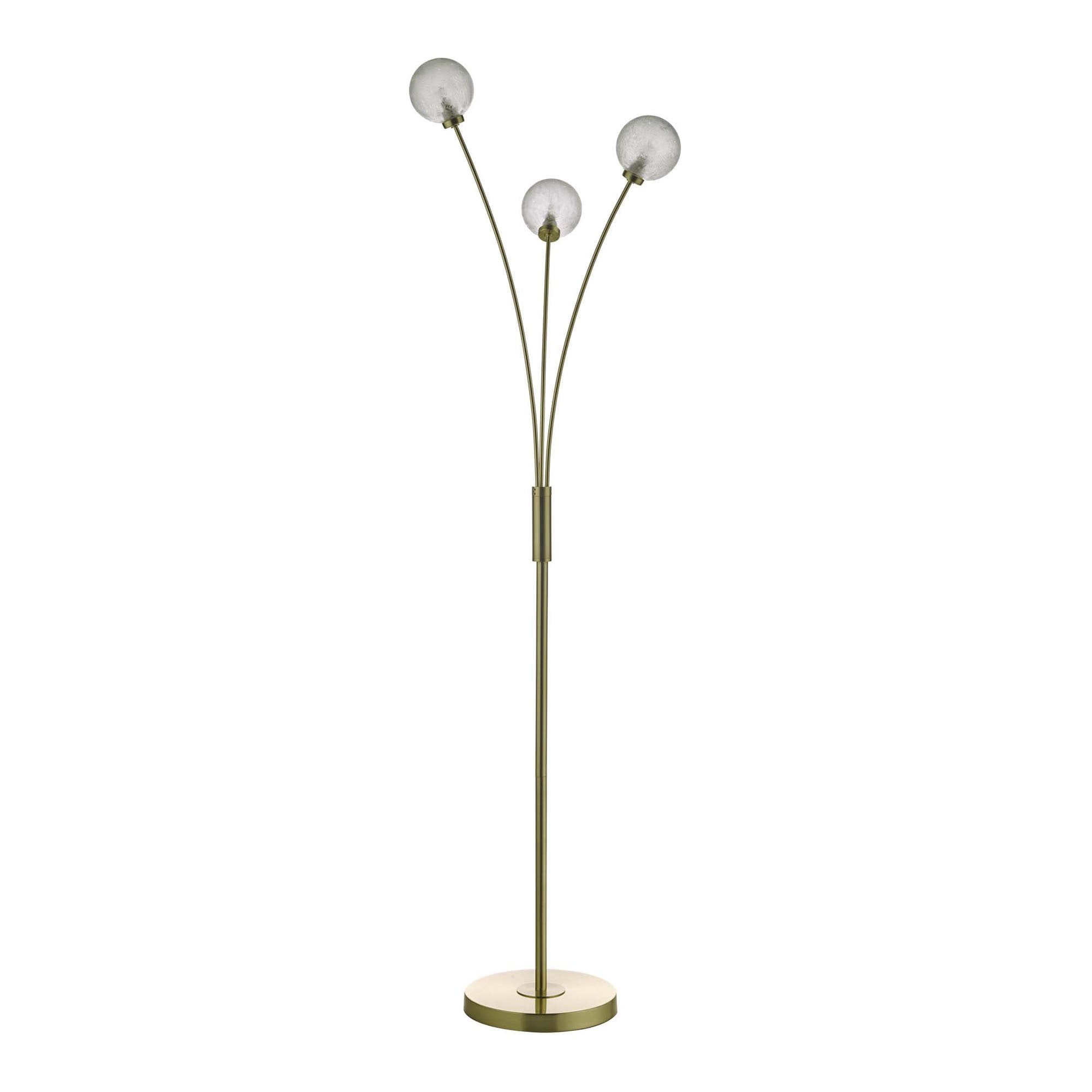 Avari Stylish 3 Light Floor Lamp In Brass Finish With Frosted Glass Shades AVA4941