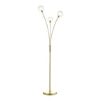 Avari Stylish 3 Light Floor Lamp In Brass Finish With Frosted Glass Shades AVA4941