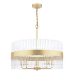 Laura Ashley Alexa 5 Light Pendant Glass and Matt Antique Brass LA3756655-Q