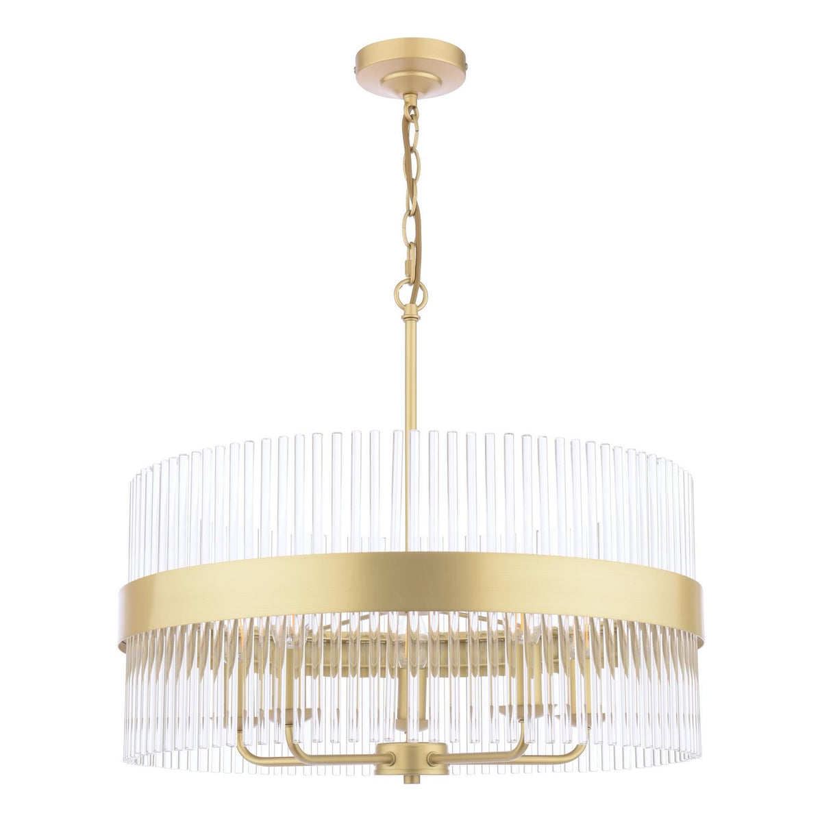 Laura Ashley Alexa 5 Light Pendant Glass and Matt Antique Brass LA3756655-Q