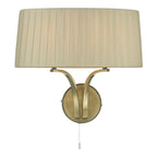 Cristin 2 Light Wall Light In Antique Brass Finish With Taupe Shade CRI0929