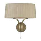 Cristin 2 Light Wall Light In Antique Brass Finish With Taupe Shade CRI0929