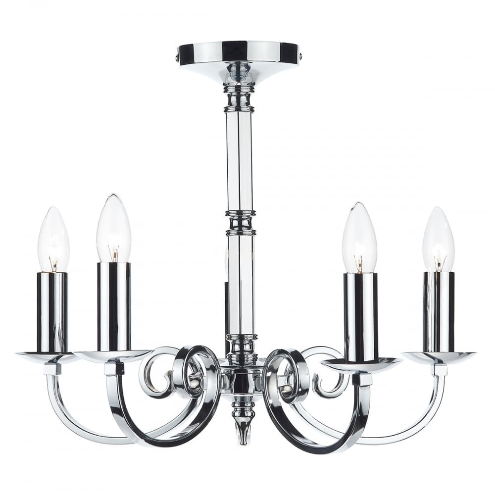 Murray 5 Light Dual Mount Ceiling Light In Polished Chrome Finish MUR0550