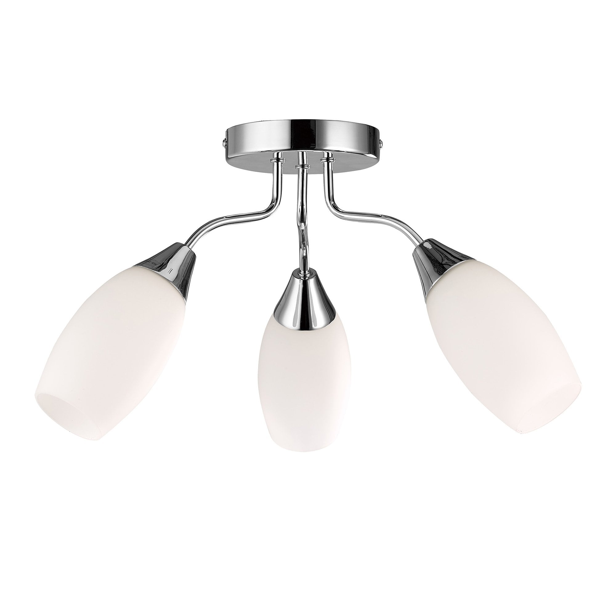 Denia 3 Light Semi Flush Ceiling Light In Chrome Finish D0027