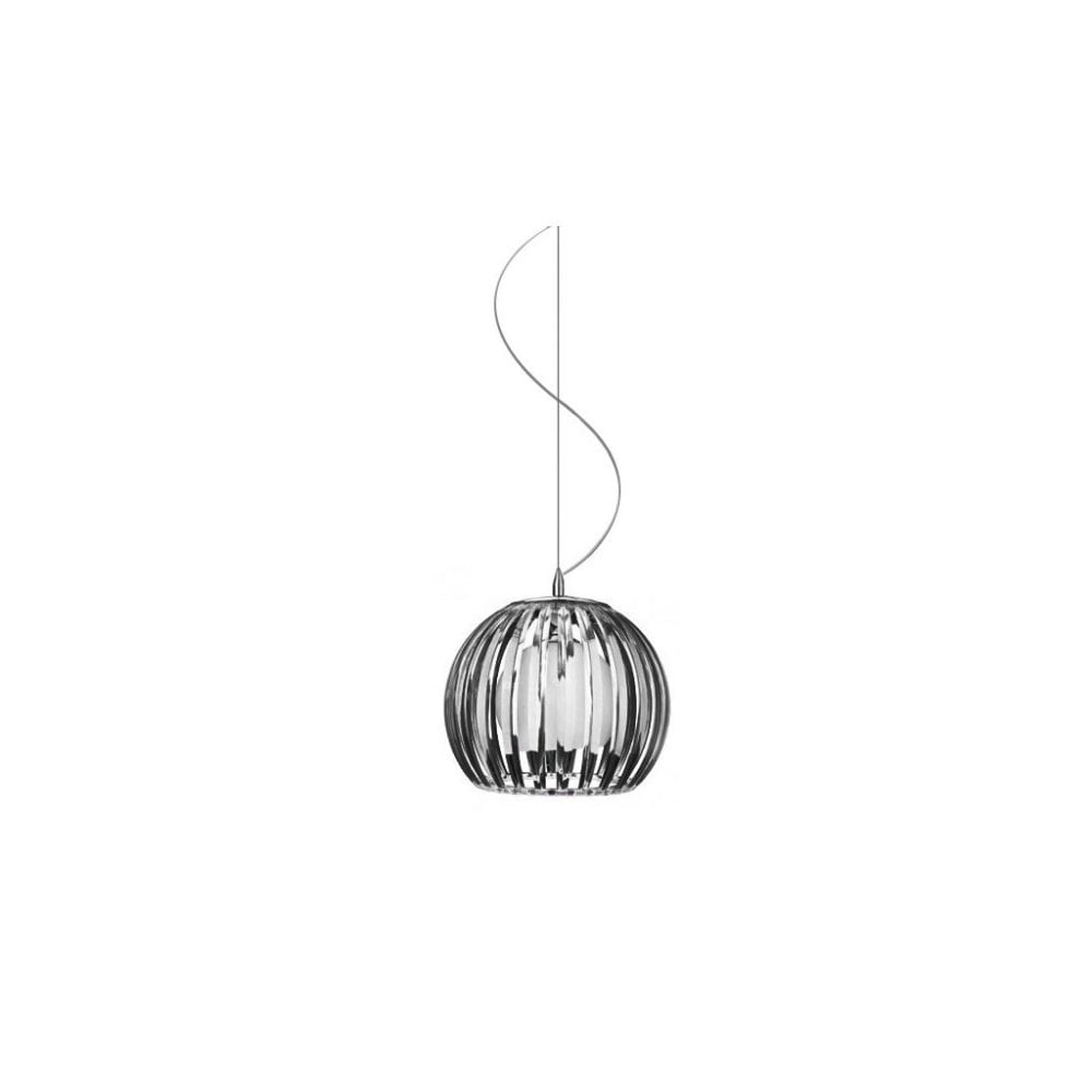 Arcada L Single Ceiling Pendant Light In Polished Chrome Finish With Smoked Shade AZ0477