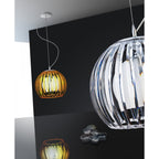 Arcada L Single Ceiling Pendant Light In Polished Chrome Finish With Smoked Shade AZ0477