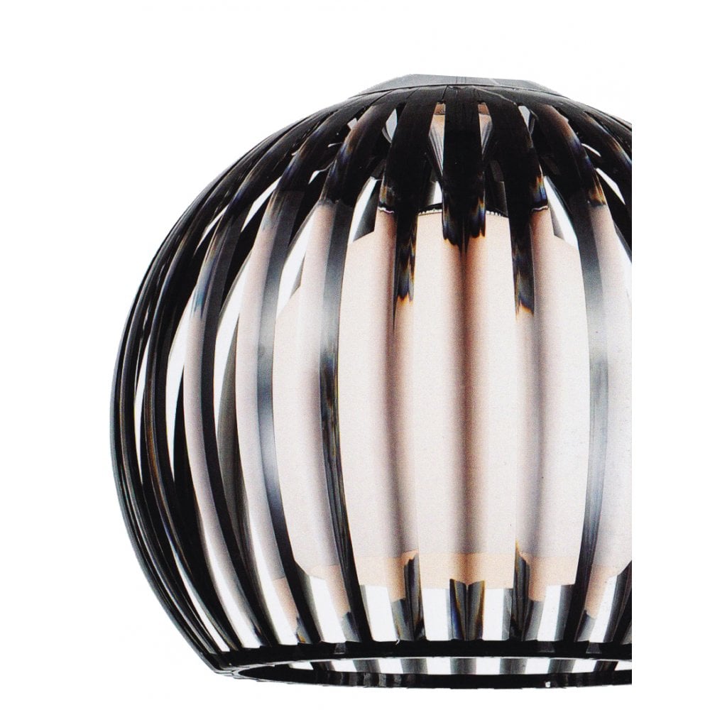 Arcada L Single Ceiling Pendant Light In Polished Chrome Finish With Smoked Shade AZ0477