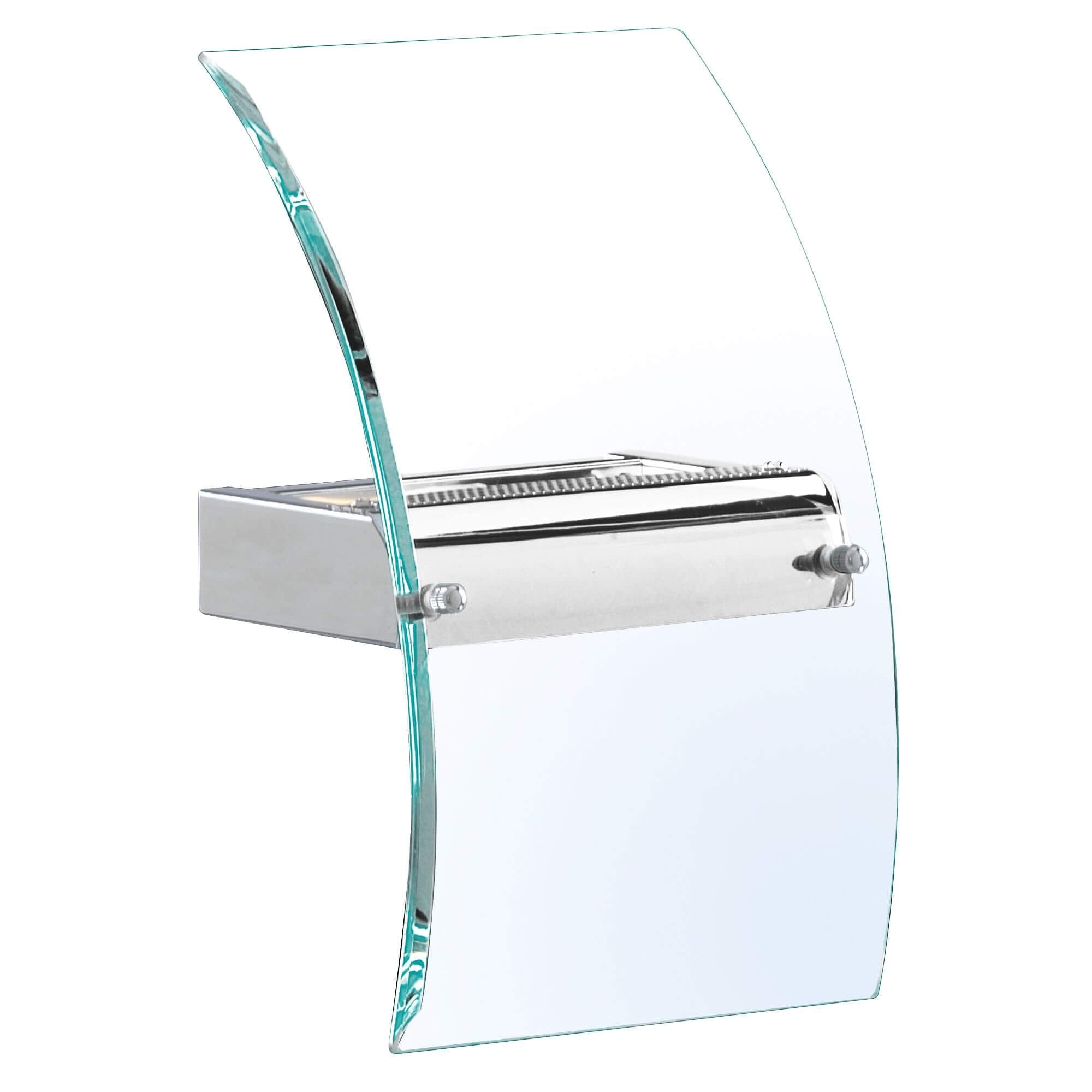 Modern Wall Light In Polished Chrome Finish With Curved Bevelled Glass 4115-LED